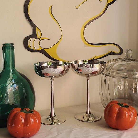 vintage italian silver plated wine chalices (set of 2) 🔮🏆 - Picture 2 of 5